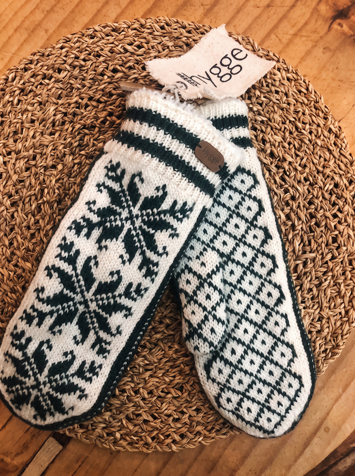 Nordic Merino Wool Mittens, Sherpa Fleece Lined, Hand Knit, Fair Trade