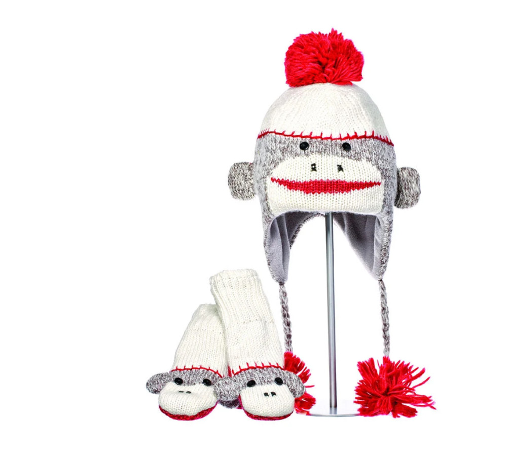 Sock Monkey Earflap Hat