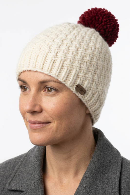 Female model wearing Aiden Beanie