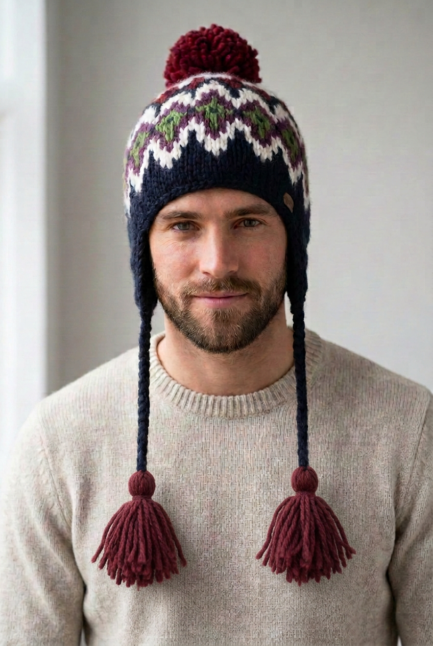 Male model with tassels matched to the female version