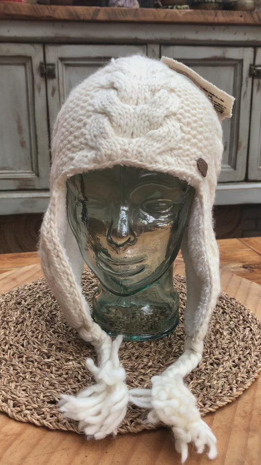 Rachelle Cable Knit Earflap Hat