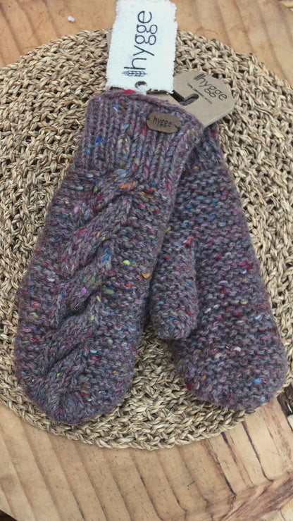 Recycled Yarn Mittens with Upcycled Fleece Lining