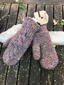 Recycled Yarn Mittens with Upcycled Fleece Lining
