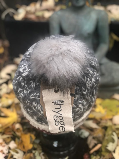 Heritage Cable Beanie with Faux Fur Pom Pom